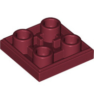 Lego destička hladká 2x2 invertovaná, tmavě červená (6296962)